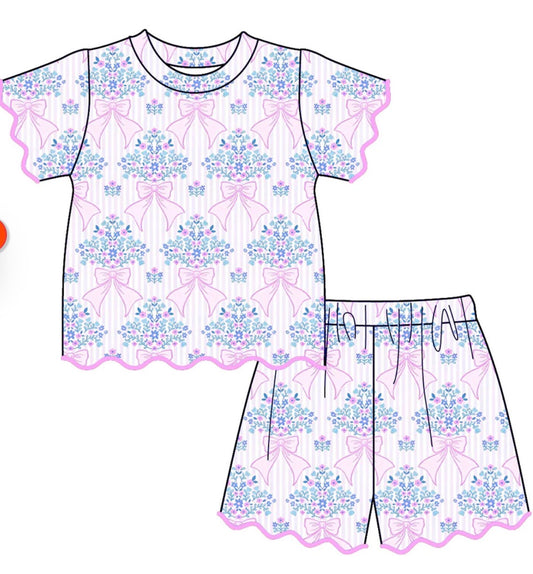 PO- Belles & Blossoms Darling Scalloped Shorts Set