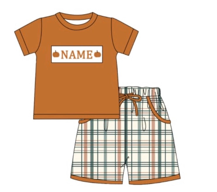 PO- CUSTOM Fall Boys Shorts Set