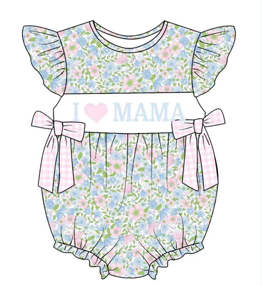 I Love Mama Floral Bubble