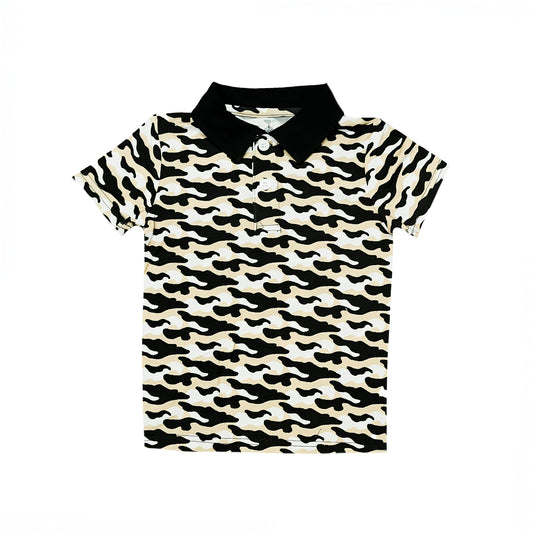 Black and Gold Camo Polo