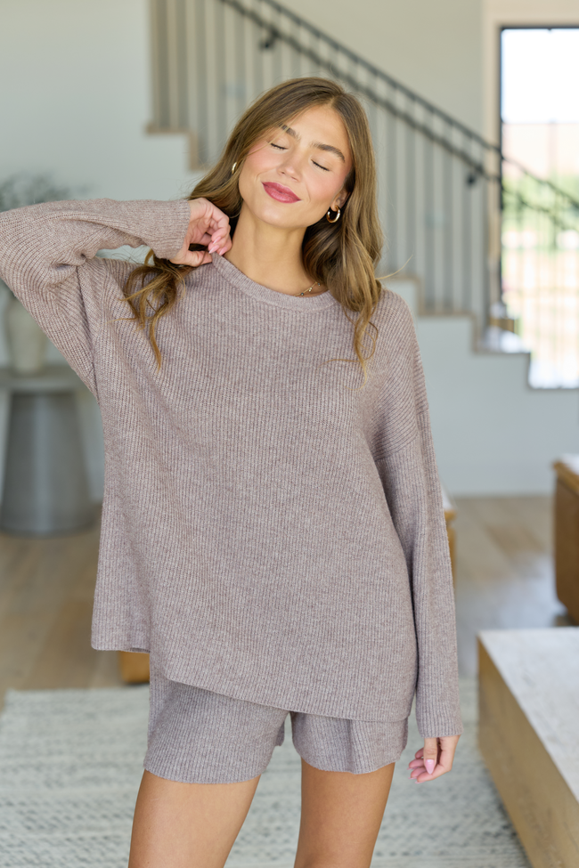 Sign Of The Times Sweater Set Taupe