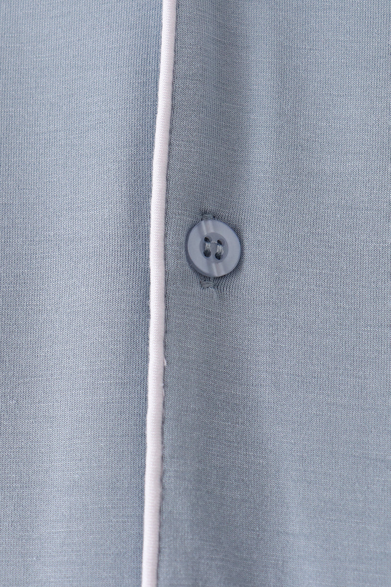 Blue bamboo mom pajama set