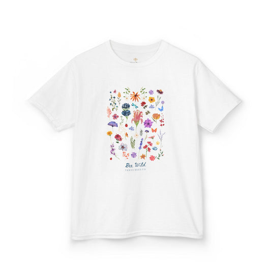 Bee Wild Girls Floral Short Sleeve Youth Hive Tee