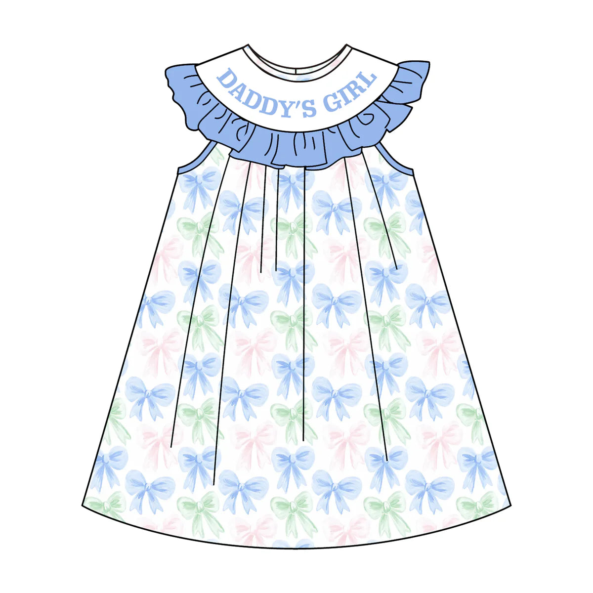 PO- Daddy's Girl Pastel Bows Dress