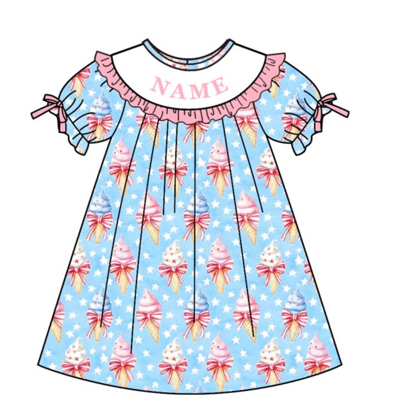 PO- Star Spangled Scoops Dress (pink)