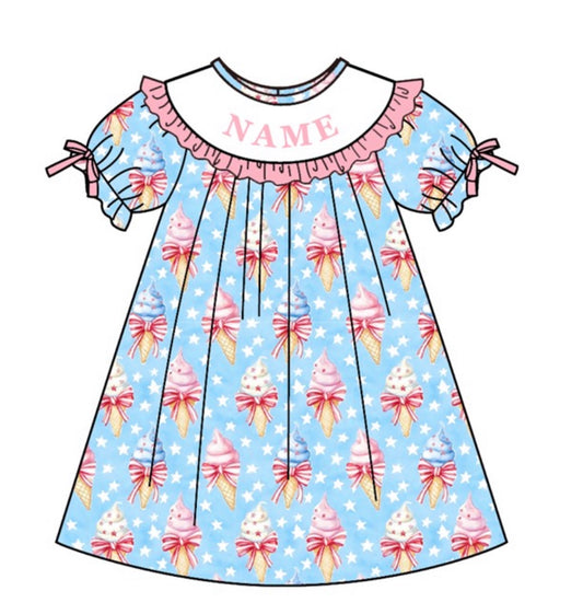 PO- Star Spangled Scoops Dress (pink)