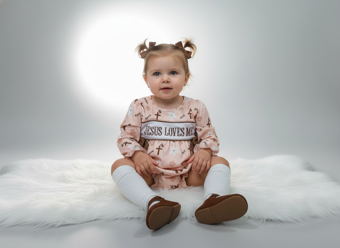 Jesus loves me cross Romper