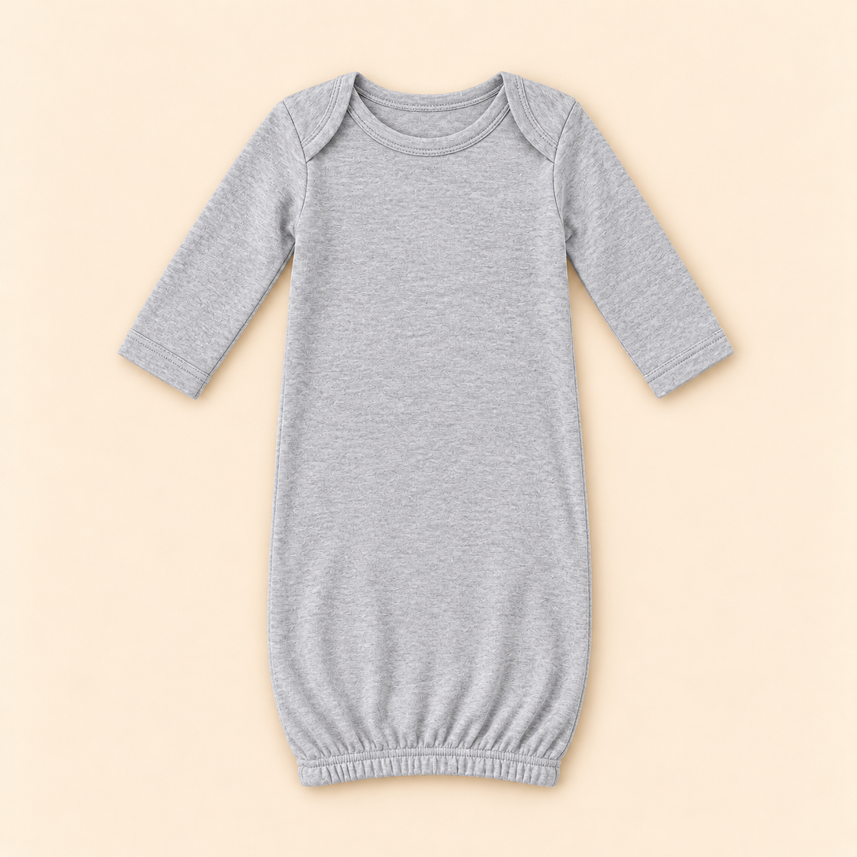 Unisex Long Sleeve Baby Gown – Cotton Blank | 8 Colors | Side Zipper | Embroidery & Monogram Ready