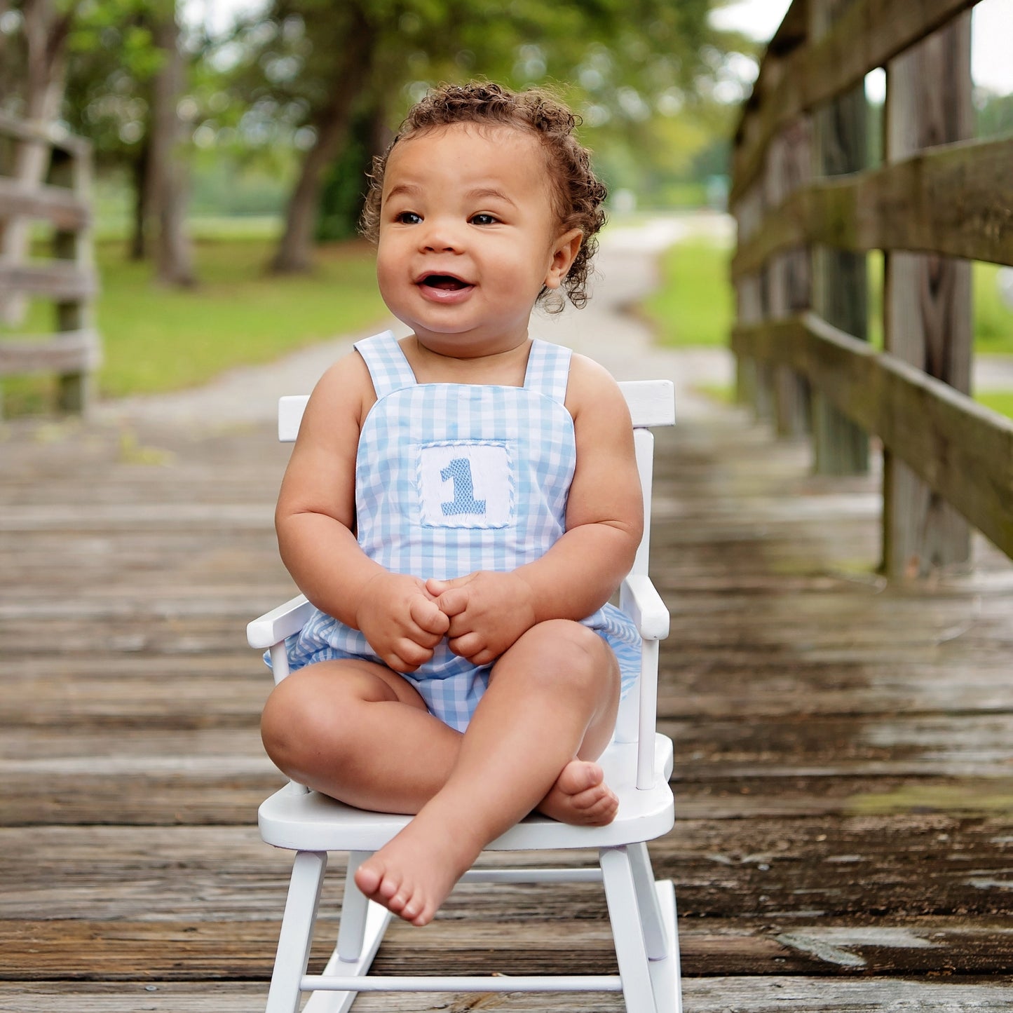Baby Boy First Birthday Outfit – Smocked Blue Birthday Bubble