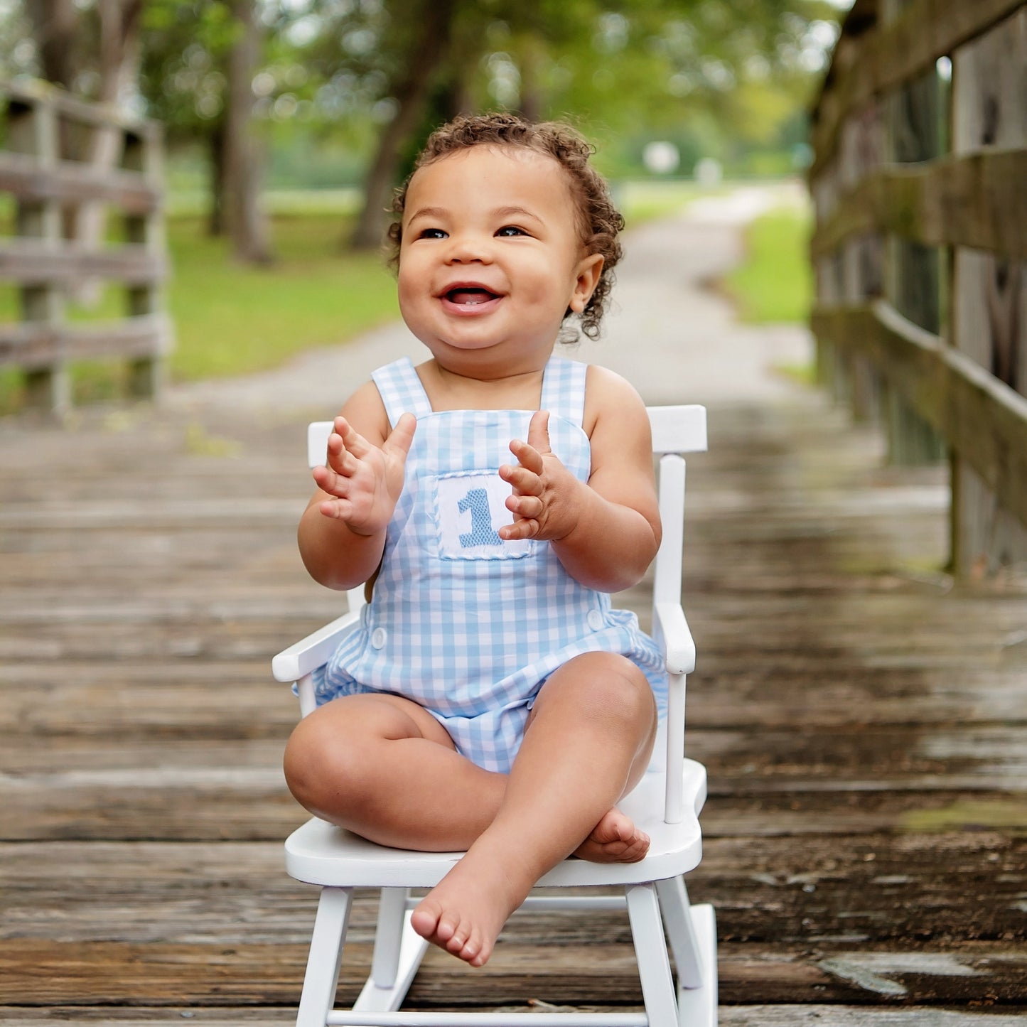 Baby Boy First Birthday Outfit – Smocked Blue Birthday Bubble