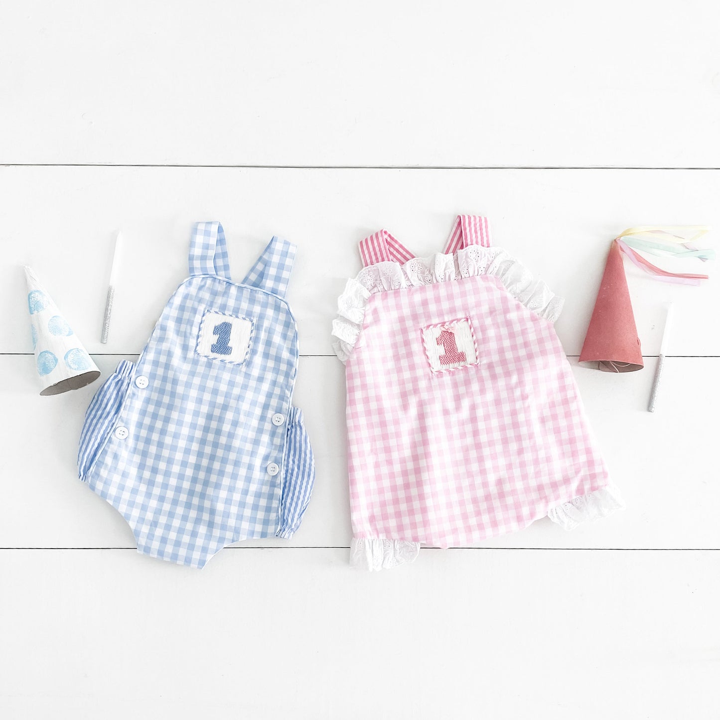 Baby Boy First Birthday Outfit – Smocked Blue Birthday Bubble