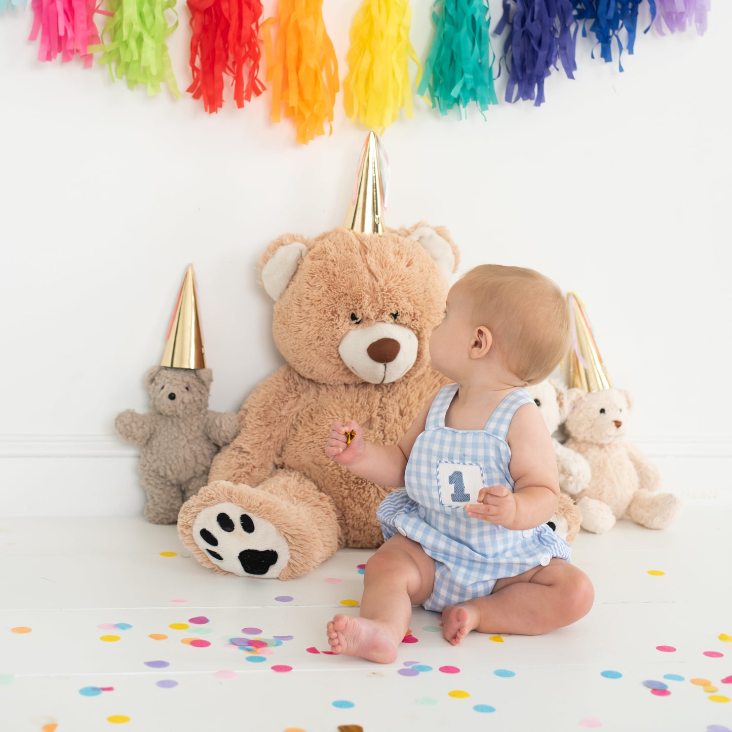 Baby Boy First Birthday Outfit – Smocked Blue Birthday Bubble