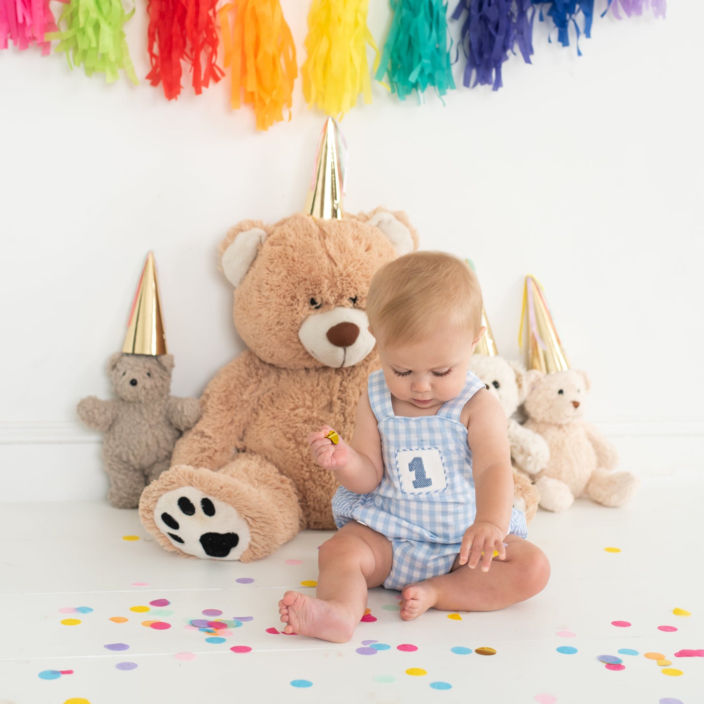Baby Boy First Birthday Outfit – Smocked Blue Birthday Bubble