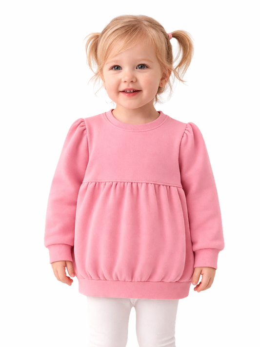Bubble Sweatshirt – Girly Puff Sleeve | 10 Colors | Cotton Blank | Sizes 12M–12