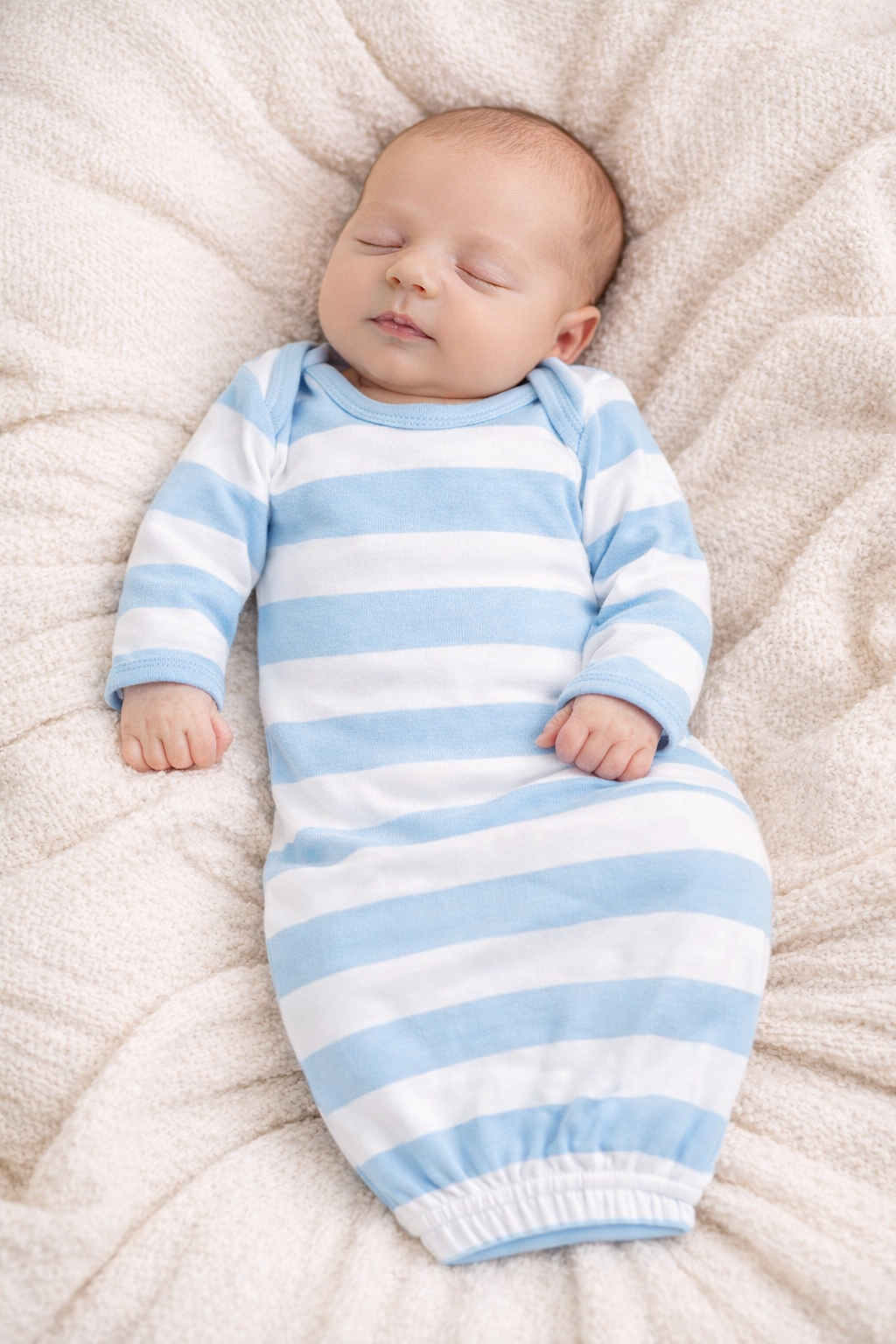 Spring Baby Gowns - Striped Cotton Blend | 5 Colors | Elastic Bottom | 0-3 Month