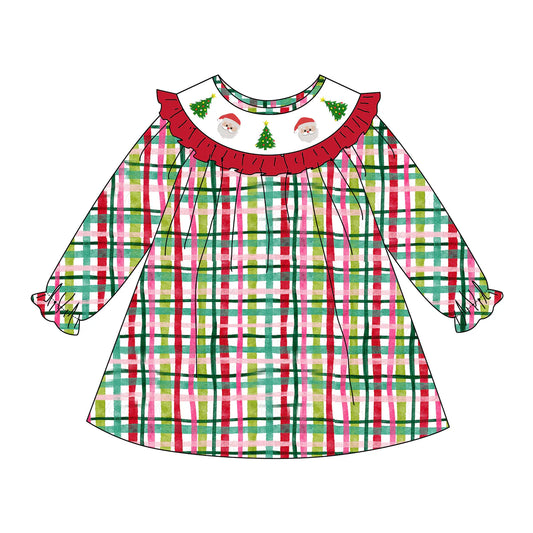 PO- Santa's Sweet Plaid Dress