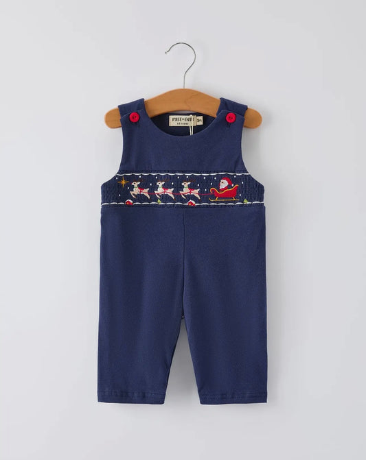 RTS- Santa Sleigh Smocked Jon Jon