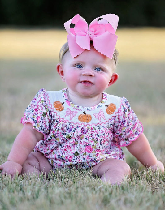 RTS- Fall Floral Smocked Girls Bubble