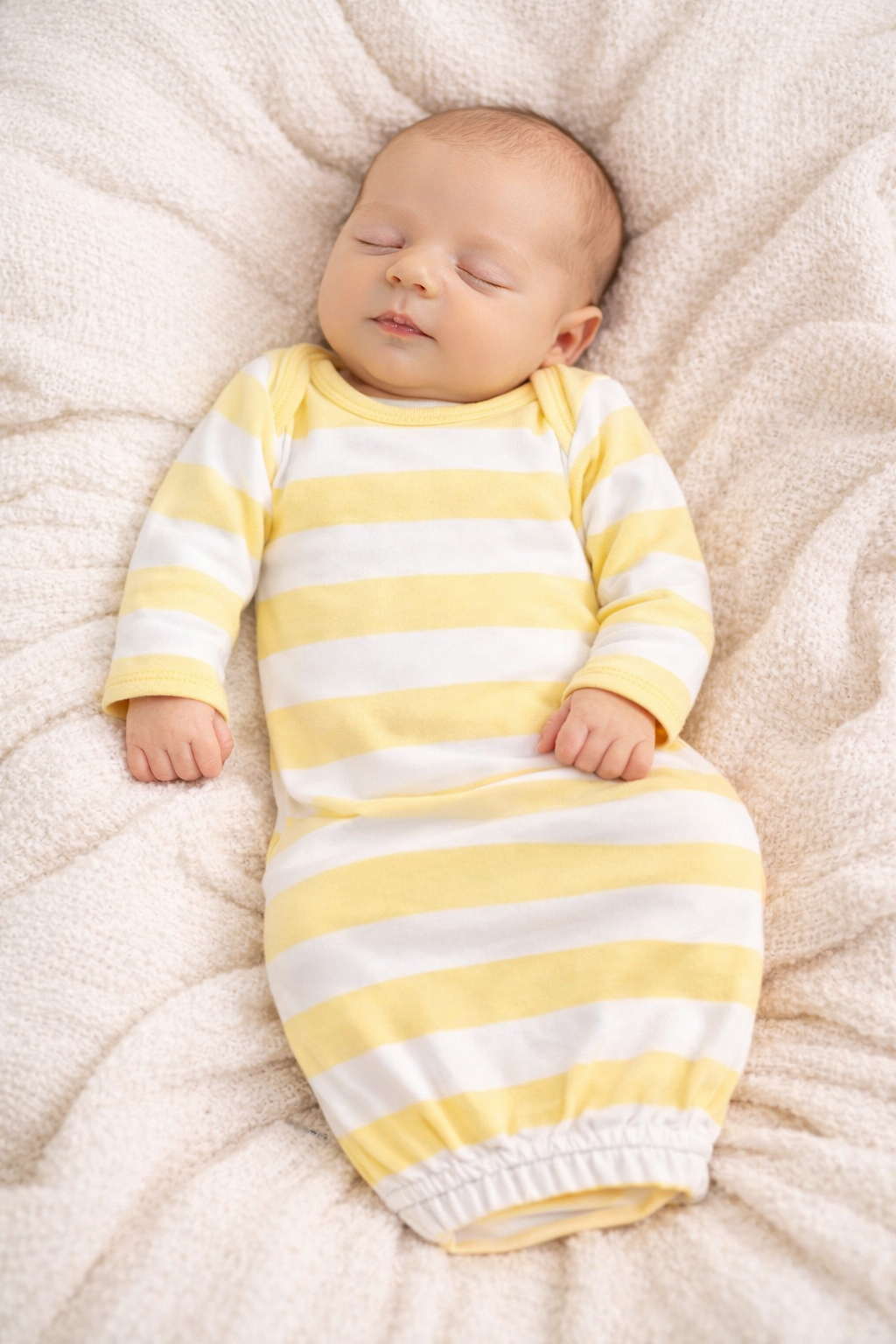 Spring Baby Gowns - Striped Cotton Blend | 5 Colors | Elastic Bottom | 0-3 Month