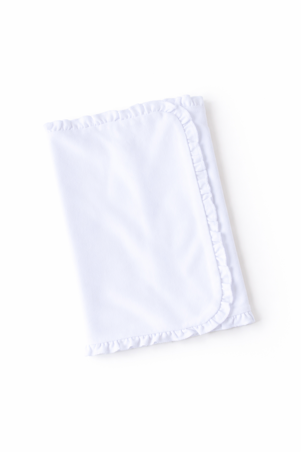Ruffle Baby Burp Cloth -- Cotton & Chenille Boutique Blank | 7 Colors | Embroidery Ready