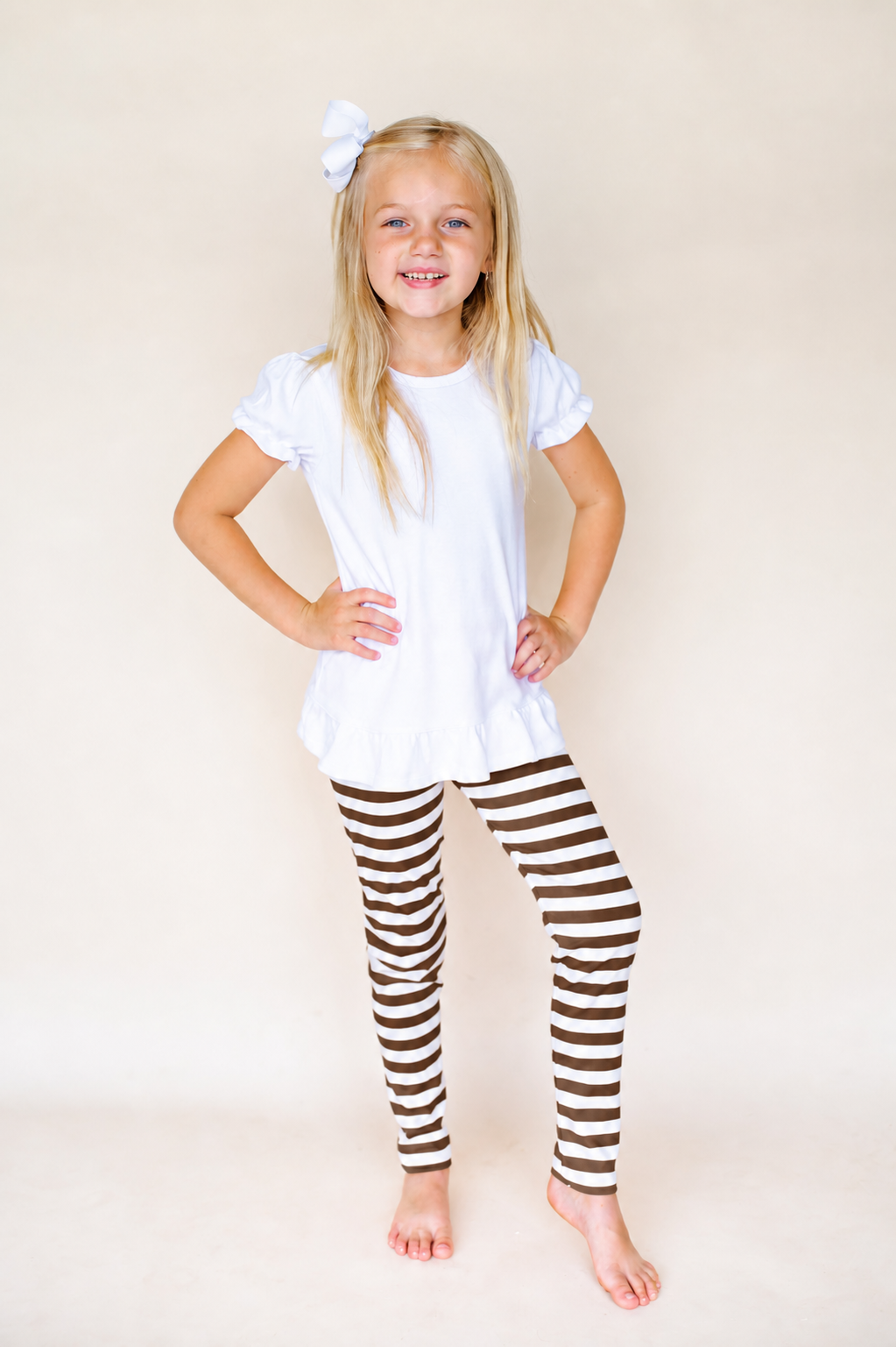 Unisex Striped Leggings -- 95% Cotton Blend | 4 Colors | Sizes 12M-10 | Embroidery & HTV Ready