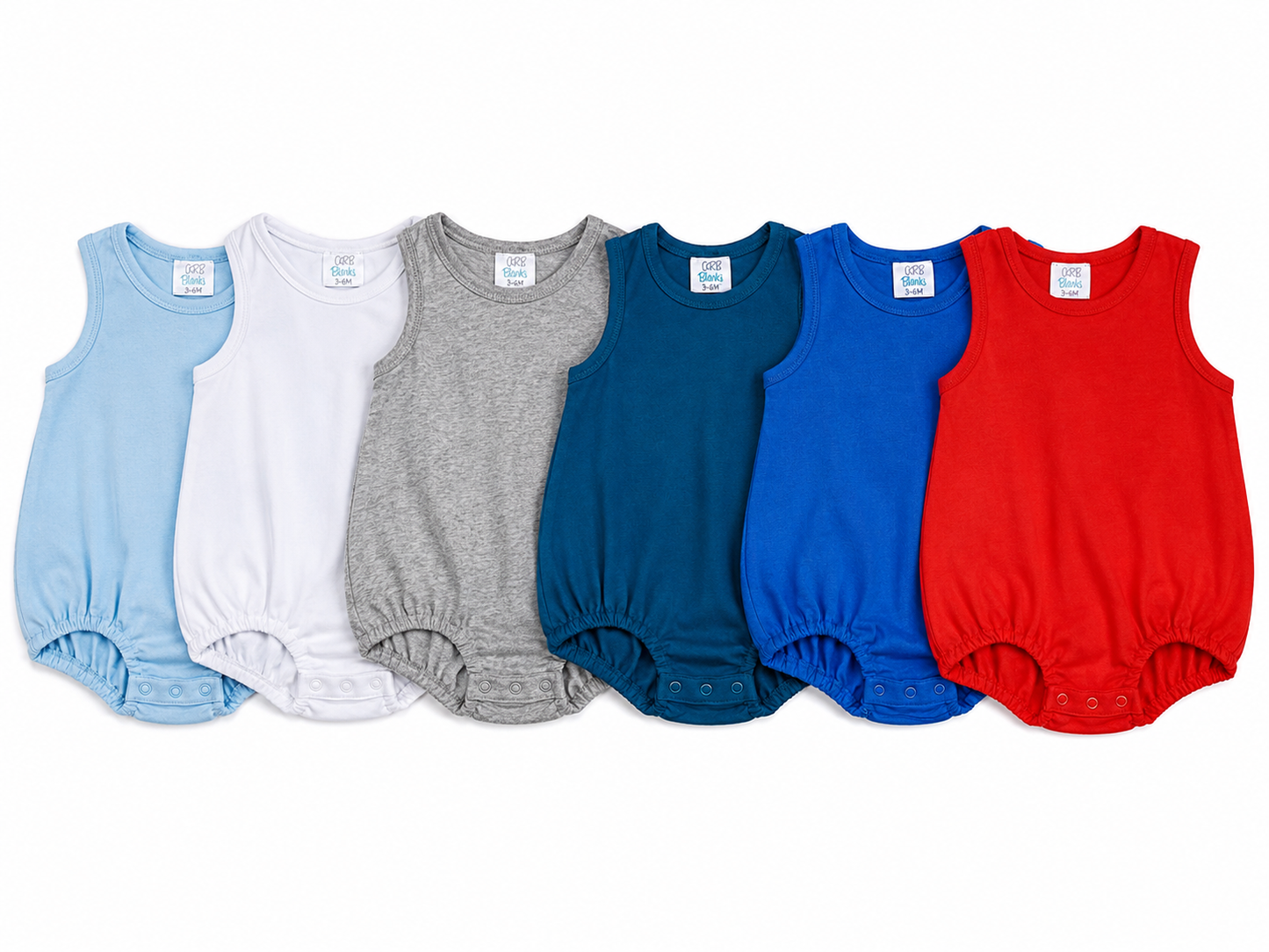Unisex Baby Bubble Bodysuit – Cotton Blank for Embroidery & Boutique │ 4 Colors │ 3-6M–2T