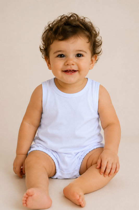 Unisex Baby Bubble Bodysuit – Cotton Blank for Embroidery & Boutique │ 4 Colors │ 3-6M–2T
