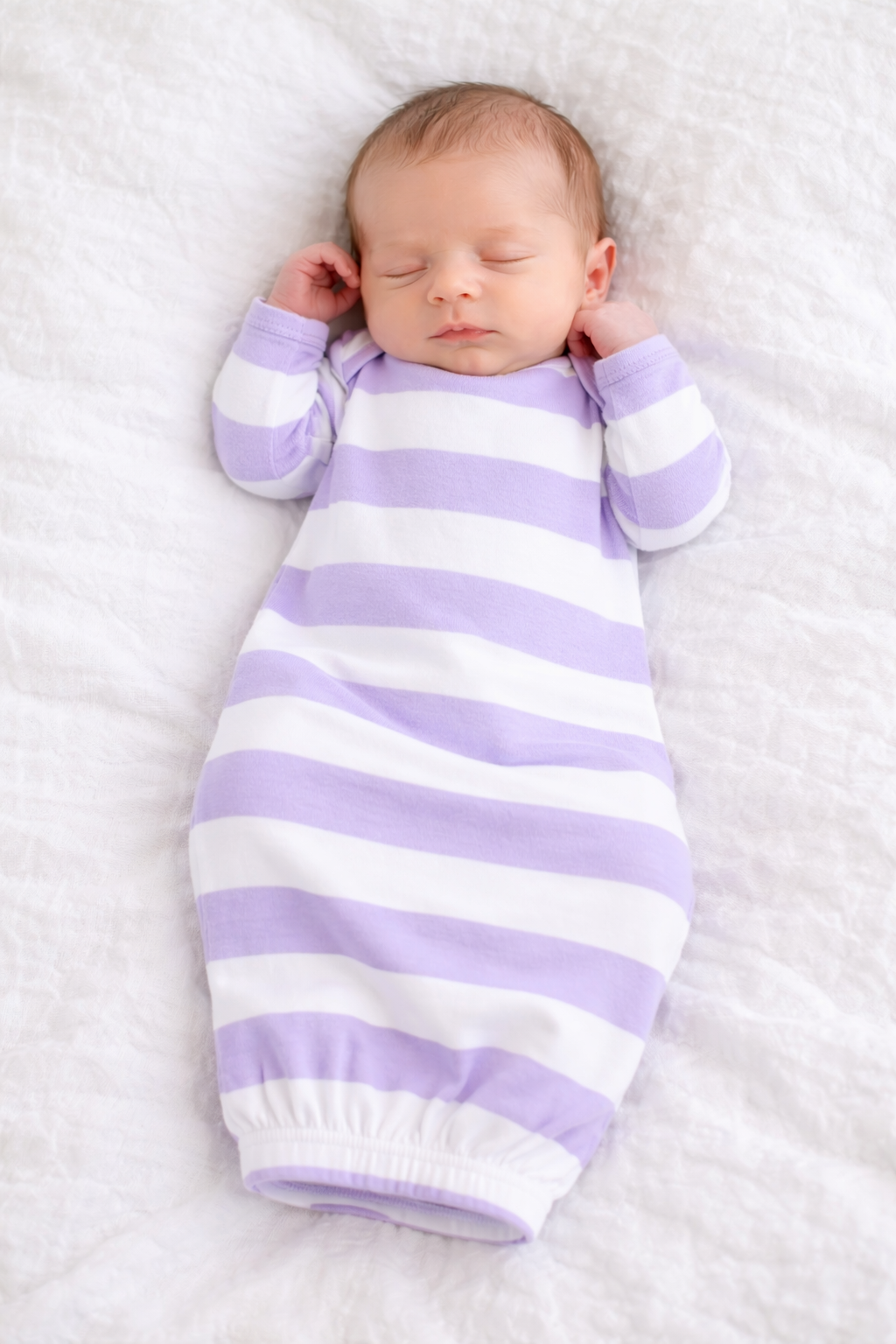 Spring Baby Gowns - Striped Cotton Blend | 5 Colors | Elastic Bottom | 0-3 Month