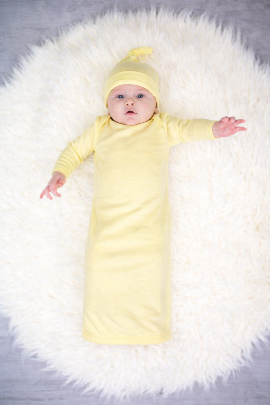 Unisex Long Sleeve Baby Gown – Cotton Blank | 8 Colors | Side Zipper | Embroidery & Monogram Ready