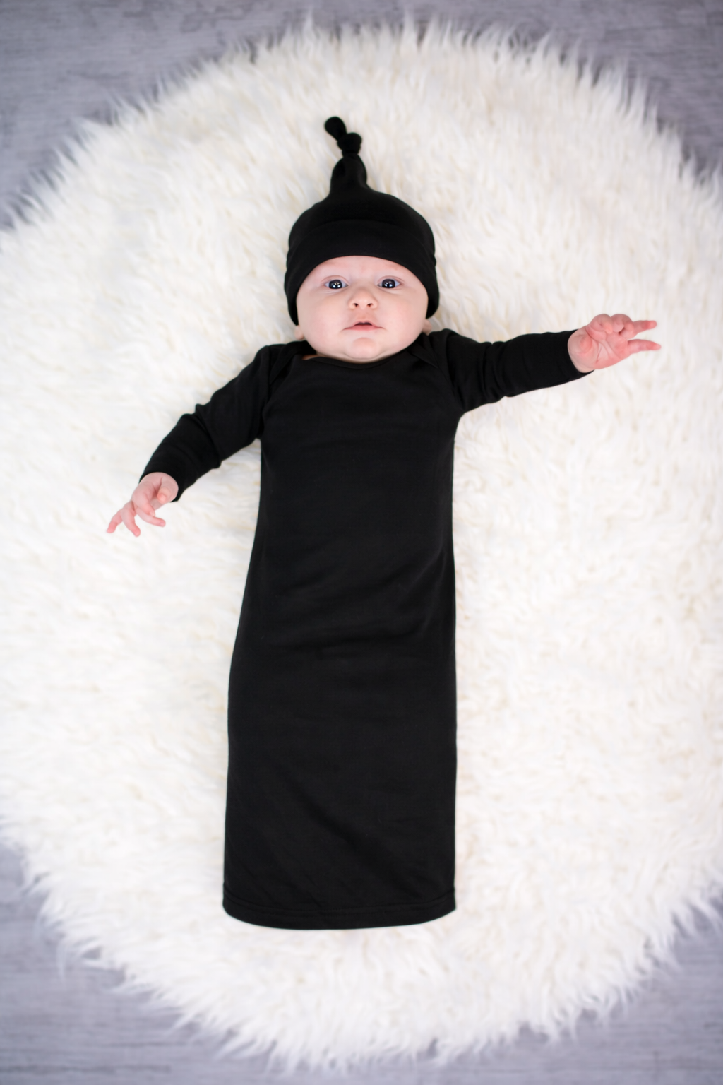 Unisex Long Sleeve Baby Gown – Cotton Blank | 8 Colors | Side Zipper | Embroidery & Monogram Ready