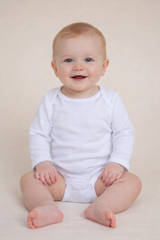 Unisex Long Sleeve Lap Shoulder Bodysuit – Cotton Blank for Embroidery & Boutique | 4 Colors | Newborn–18M