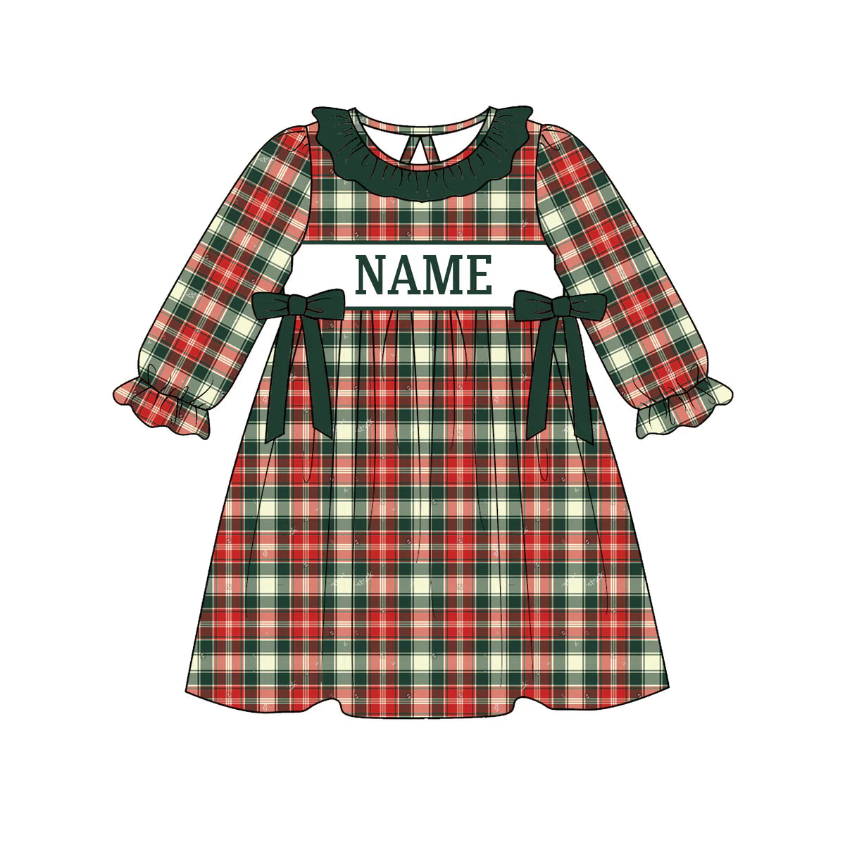 PO- CUSTOM Cozy Christmas Classic Plaid Dress