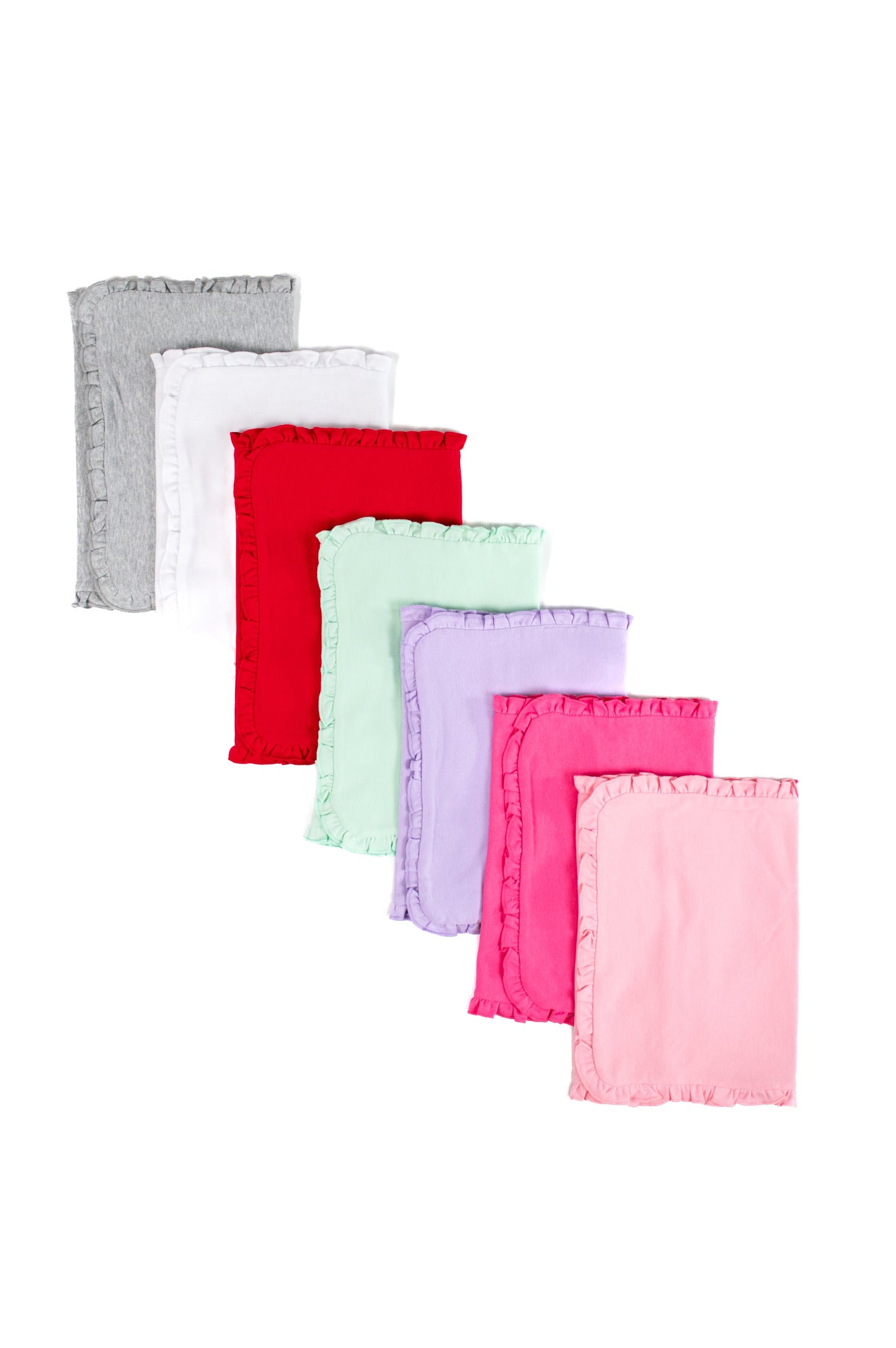 Ruffle Baby Burp Cloth -- Cotton & Chenille Boutique Blank | 7 Colors | Embroidery Ready