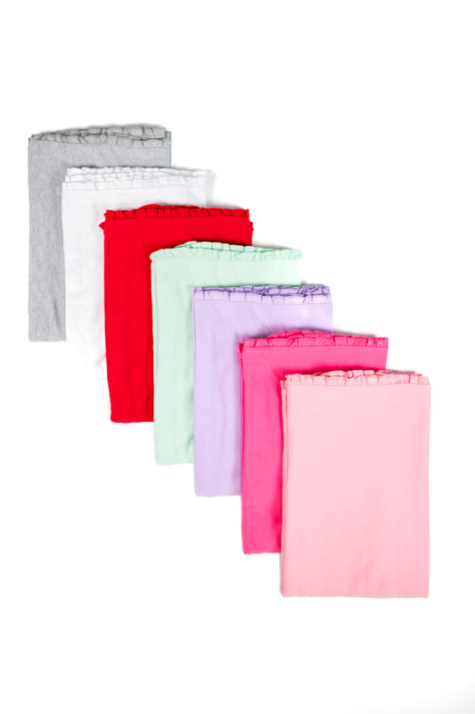 Ruffle Baby Blanket – Cotton Blank for Embroidery & Boutique │ 7 Colors │ 39” × 28”