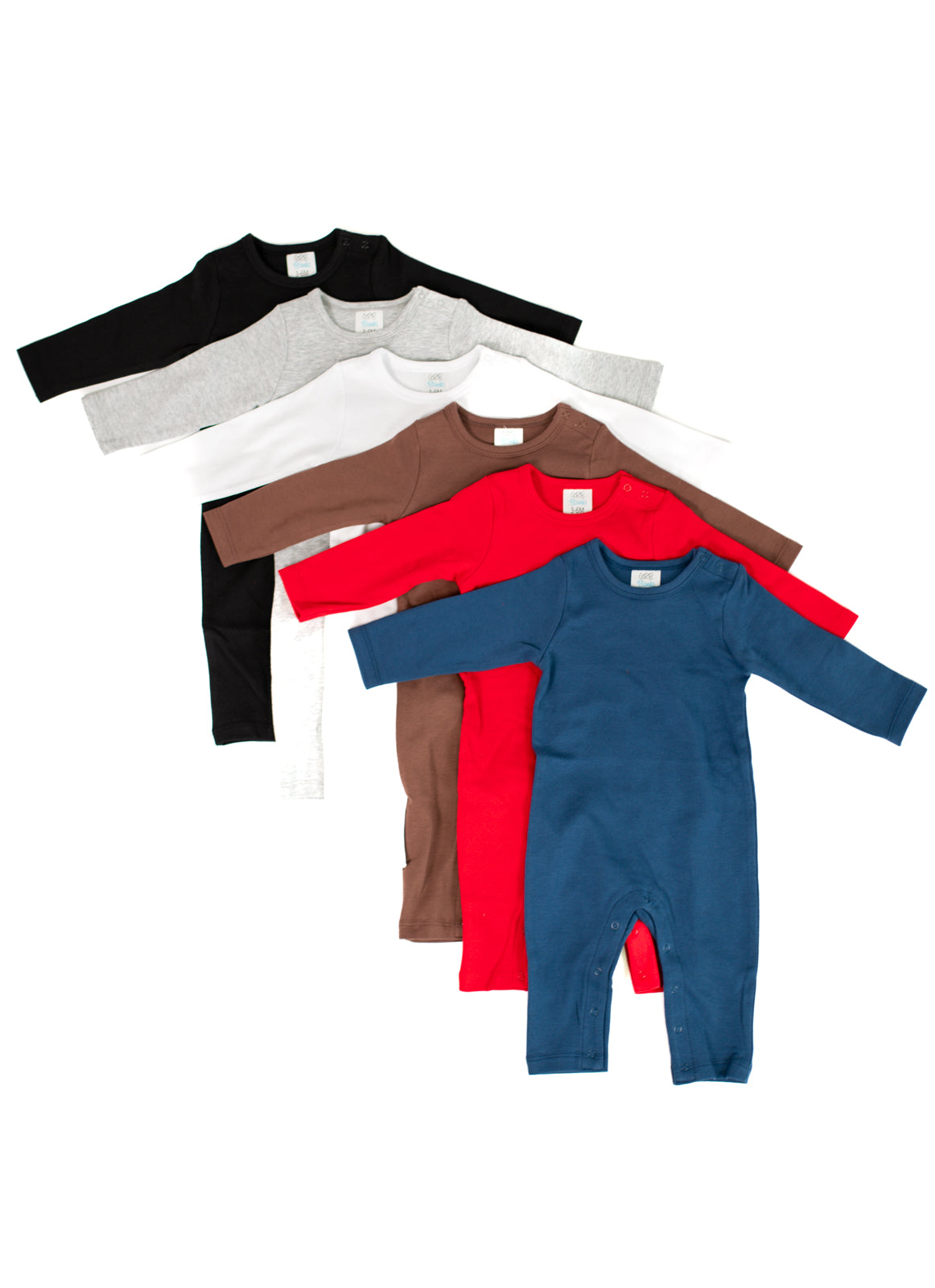 Unisex Long Sleeve Romper – Cotton Blank for Embroidery & Boutique | 6 Colors | 0-3M–2T