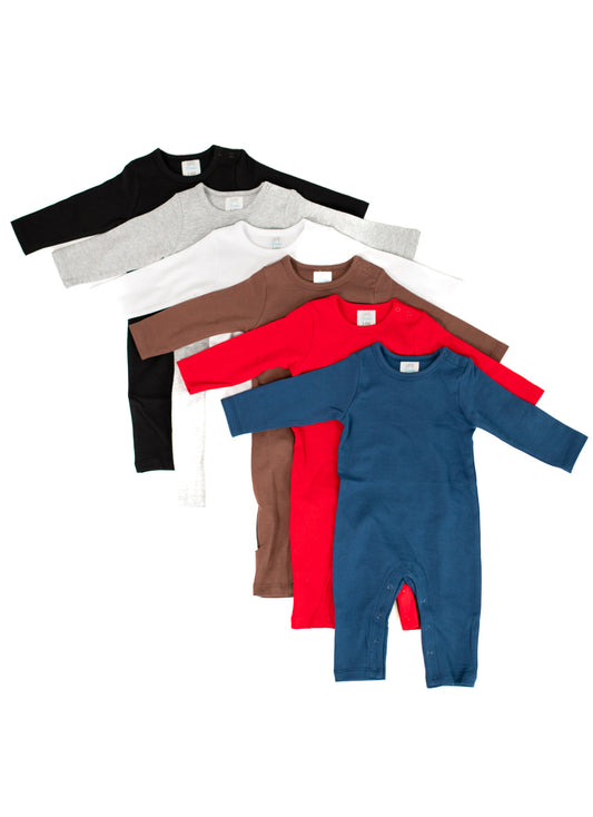Unisex Long Sleeve Romper – Cotton Blank for Embroidery & Boutique | 6 Colors | 0-3M–2T