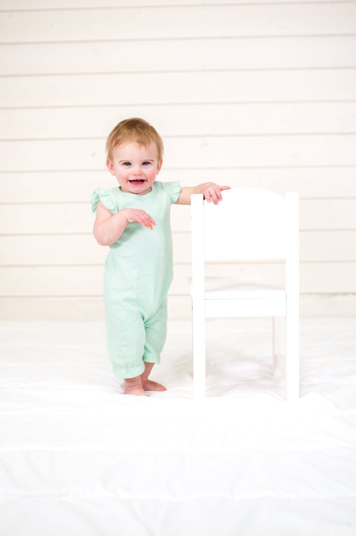 Girls Angel Sleeve Romper – Cotton Blank for Embroidery & Boutique │ 6 Colors │ 0-3M–2T