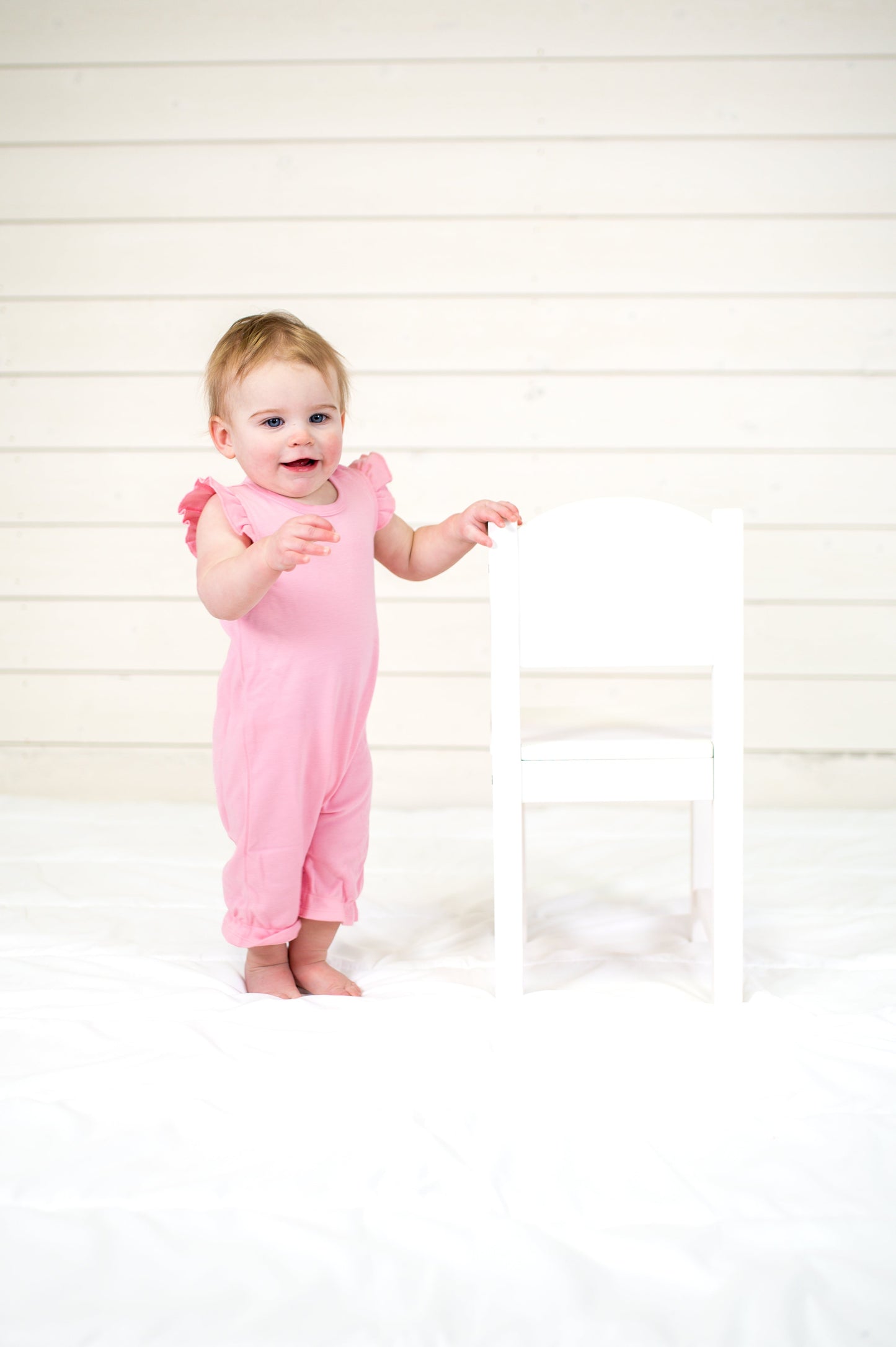 Girls Angel Sleeve Romper – Cotton Blank for Embroidery & Boutique │ 6 Colors │ 0-3M–2T