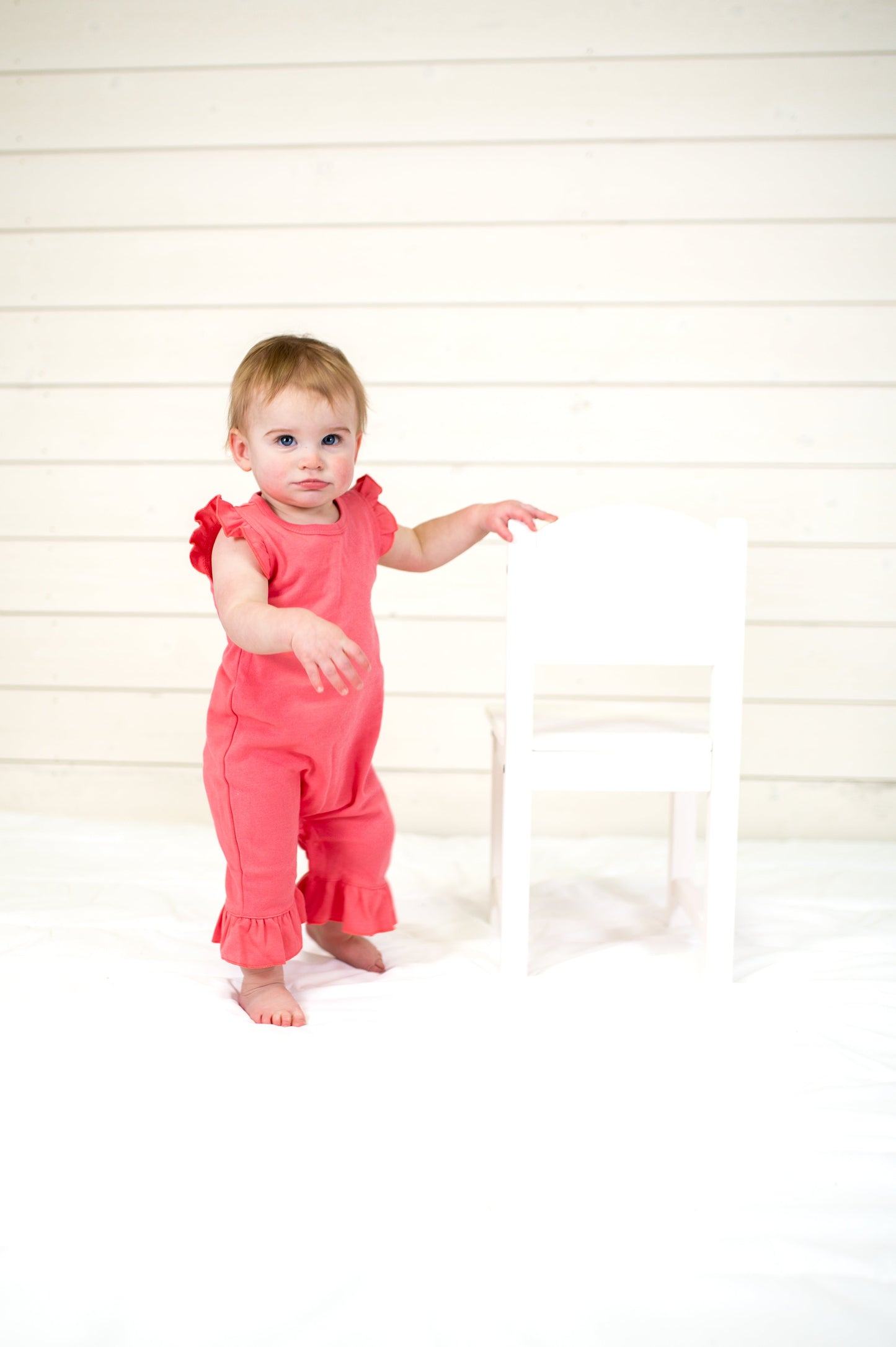 Girls Angel Sleeve Romper – Cotton Blank for Embroidery & Boutique │ 6 Colors │ 0-3M–2T