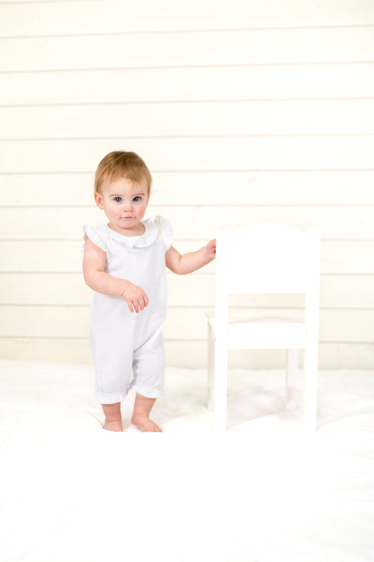 Girls Angel Sleeve Romper – Cotton Blank for Embroidery & Boutique │ 6 Colors │ 0-3M–2T