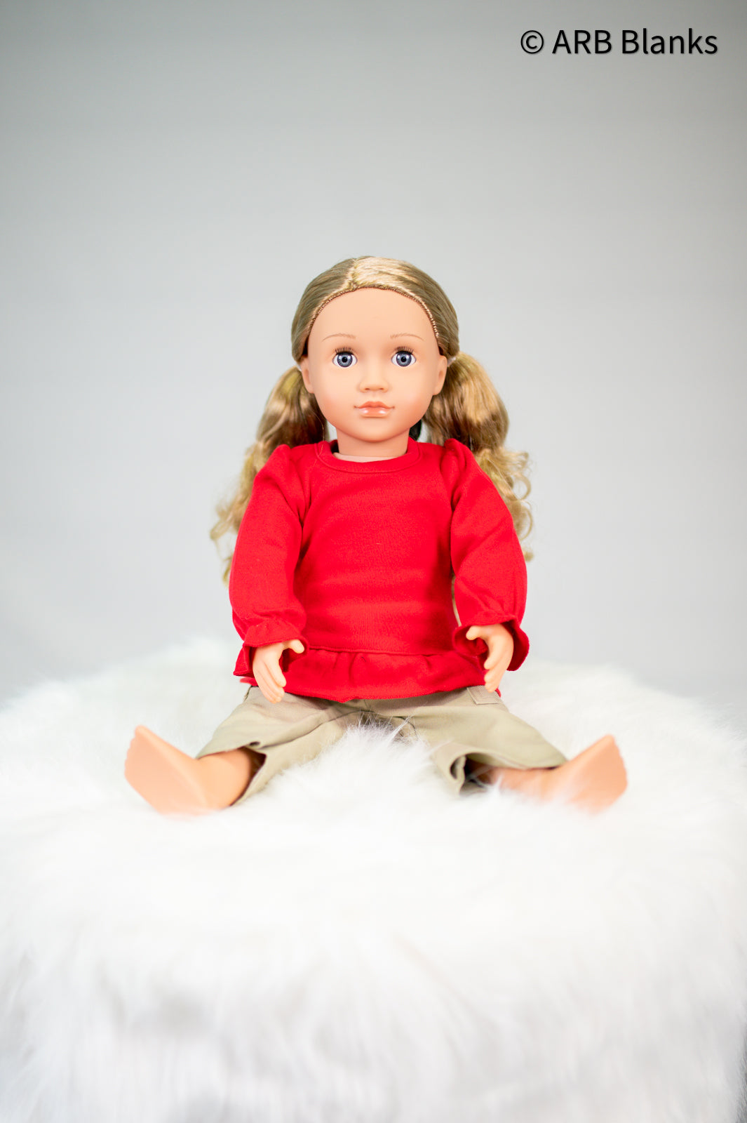 18" Doll Shirt – Cotton Blank for Embroidery & Boutique │ 4 Styles │ Velcro Back │ ARB Blanks