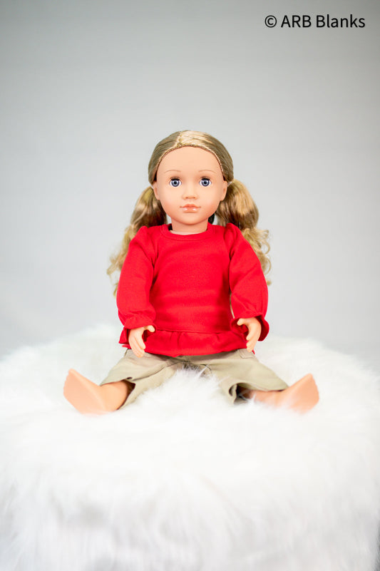 18" Doll Shirt – Cotton Blank for Embroidery & Boutique │ 4 Styles │ Velcro Back │ ARB Blanks