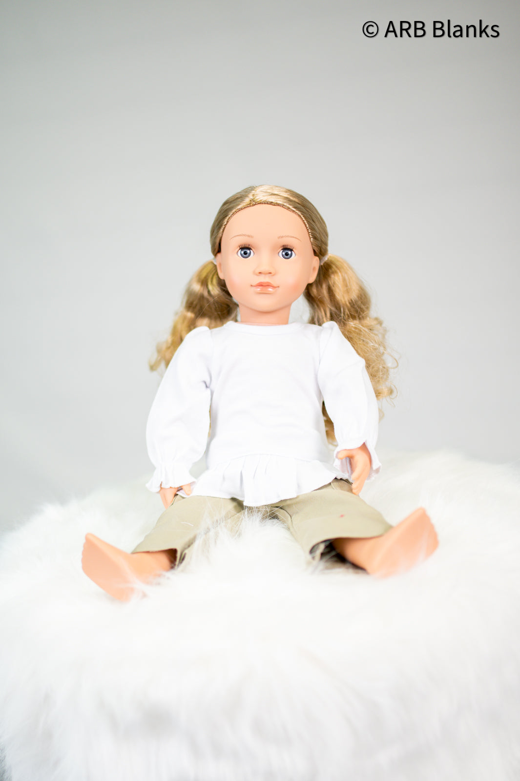 18" Doll Shirt – Cotton Blank for Embroidery & Boutique │ 4 Styles │ Velcro Back │ ARB Blanks