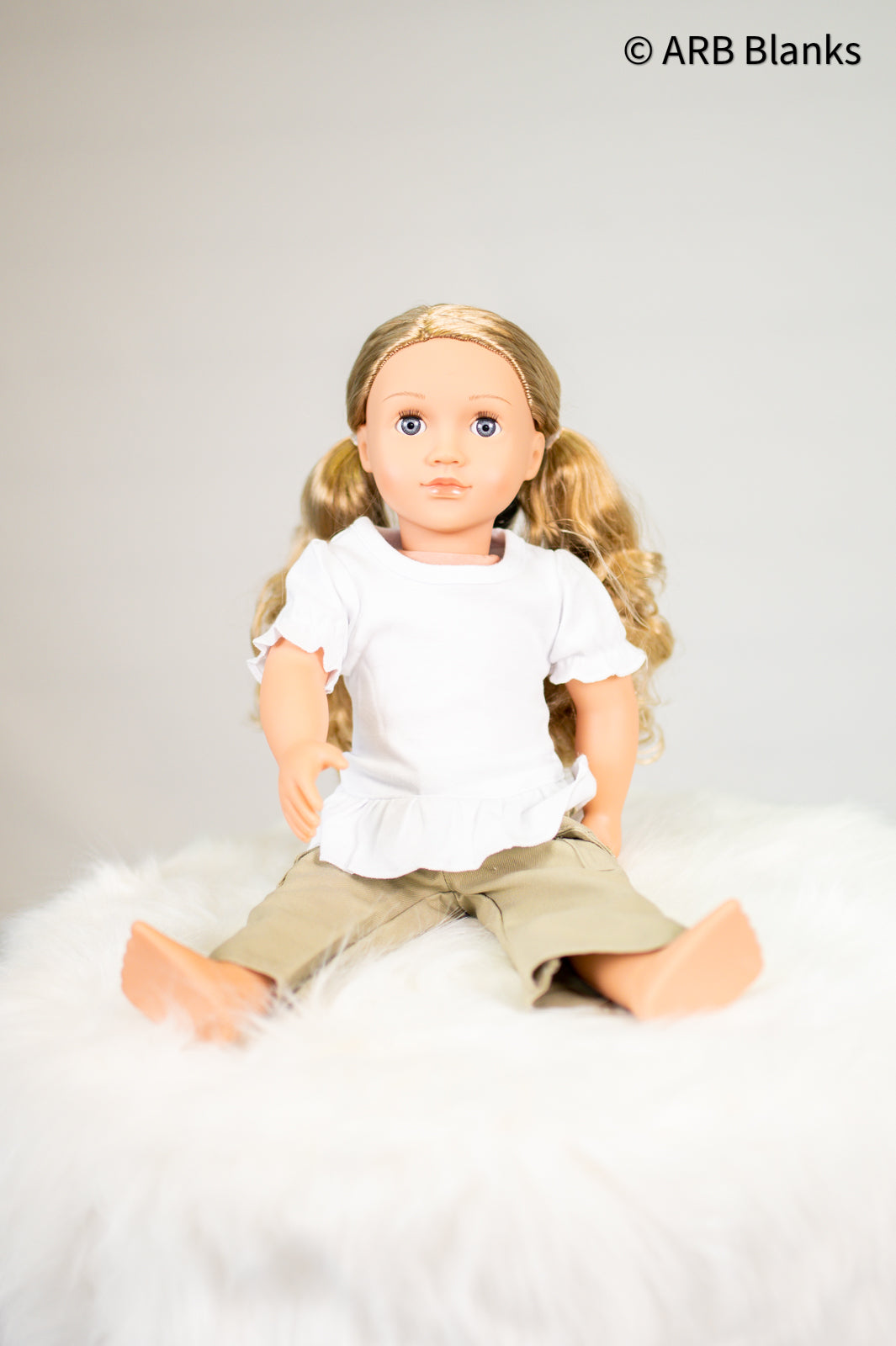 18" Doll Shirt – Cotton Blank for Embroidery & Boutique │ 4 Styles │ Velcro Back │ ARB Blanks