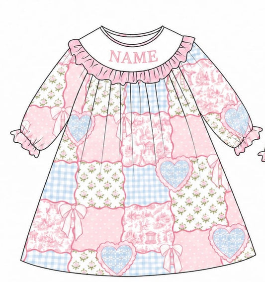 PO- CUSTOM Valentine patchwork dress