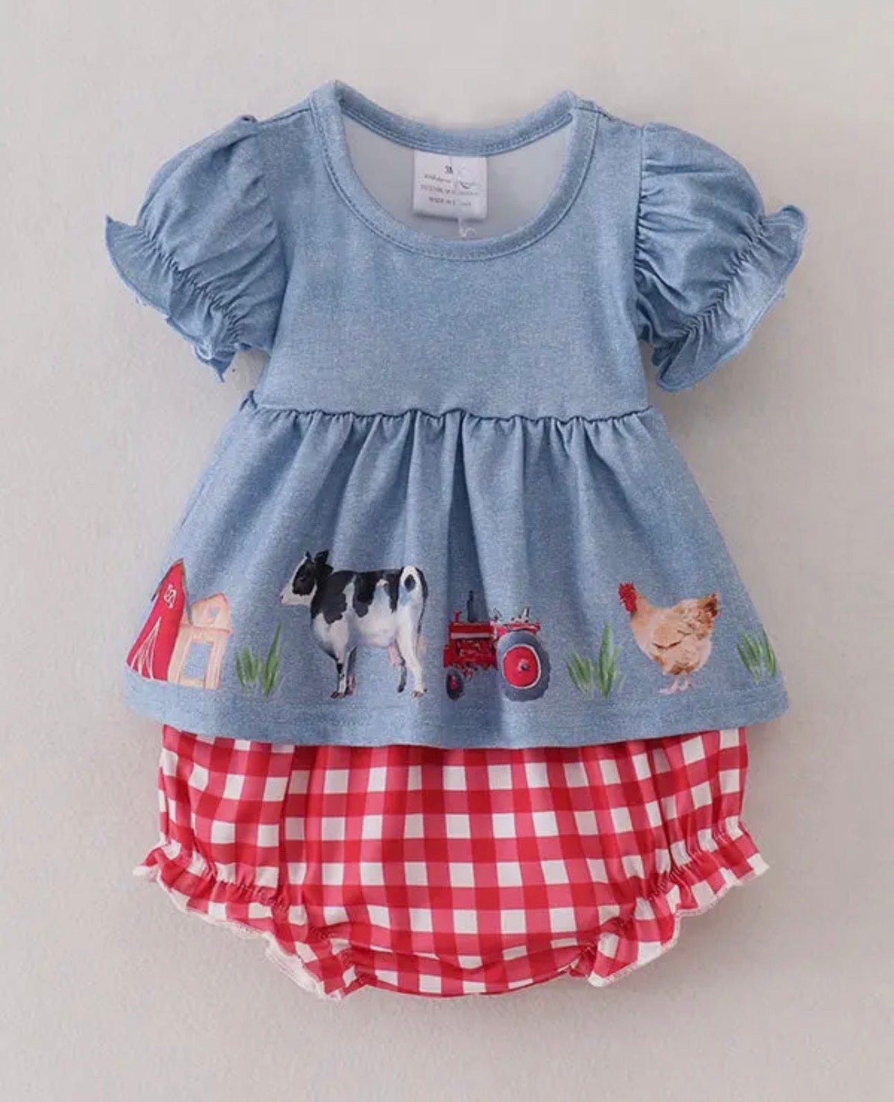 Baby girls farm short set