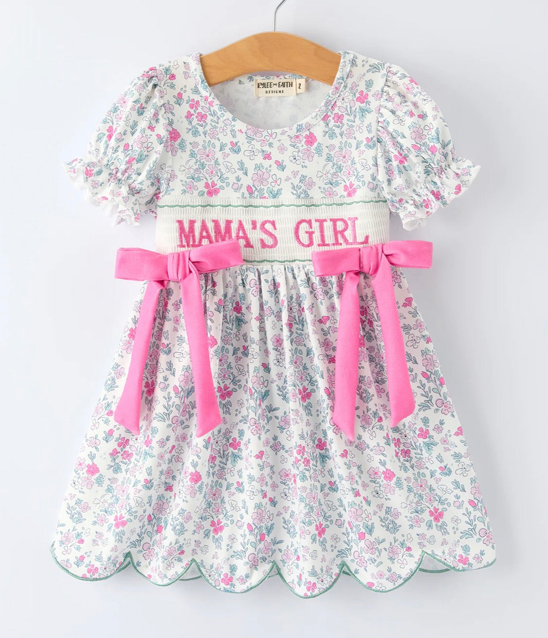 “MAMA'S GIRL” Smocked Baby Girls Dress