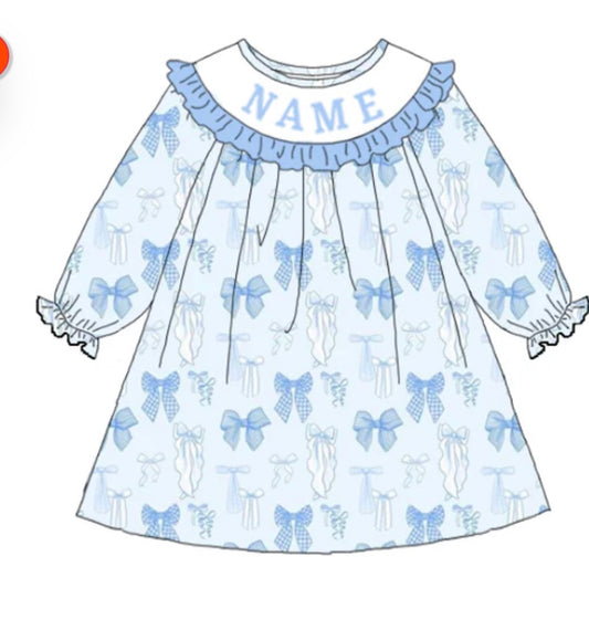 PO- CUSTOM BLUE BELLE BOW DRESS