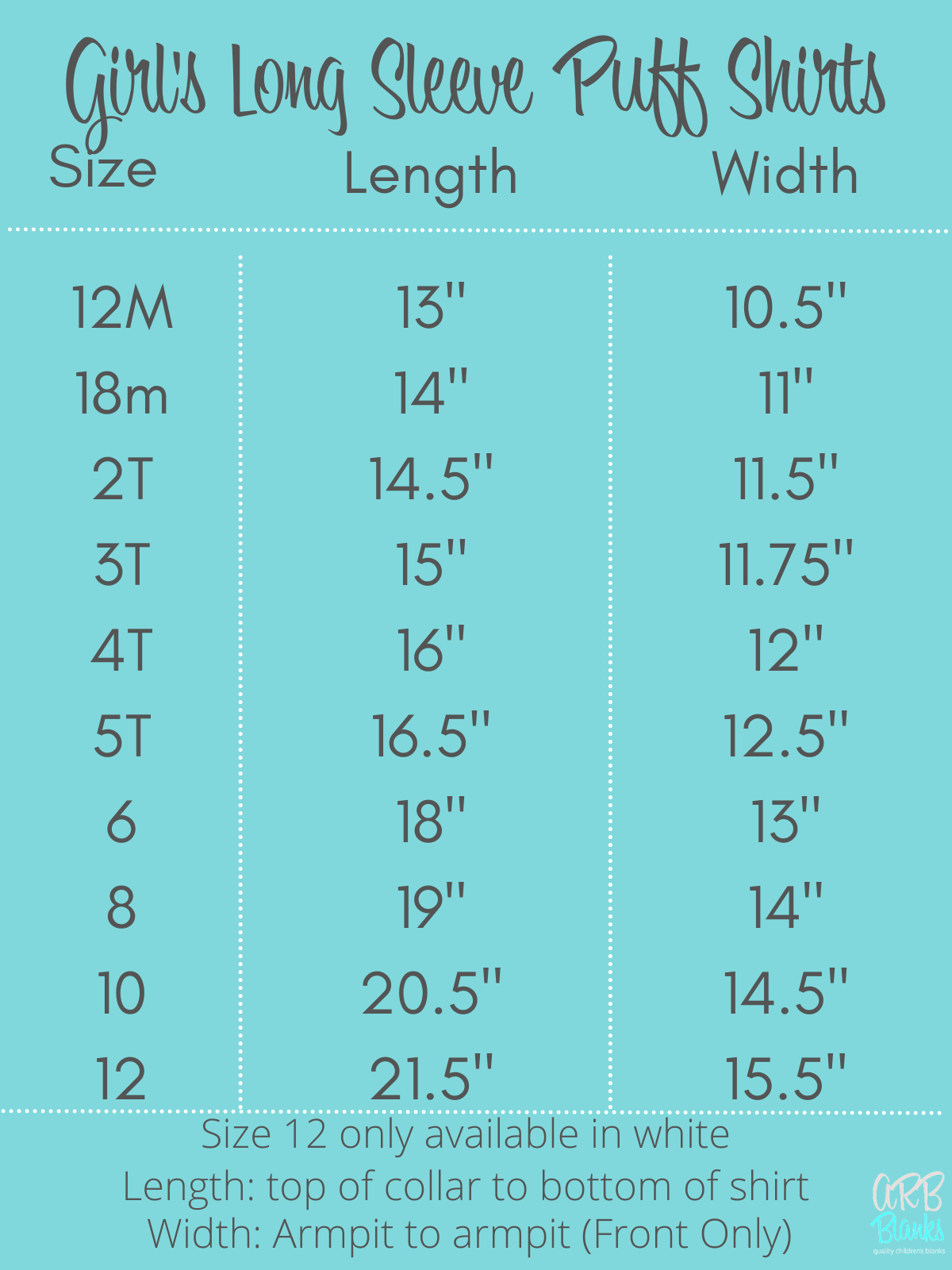 Girl's Poly/Cotton Shirt – White Blank | Tank, Ruffle & Puff Sleeve Styles | Sizes 12m–12Y