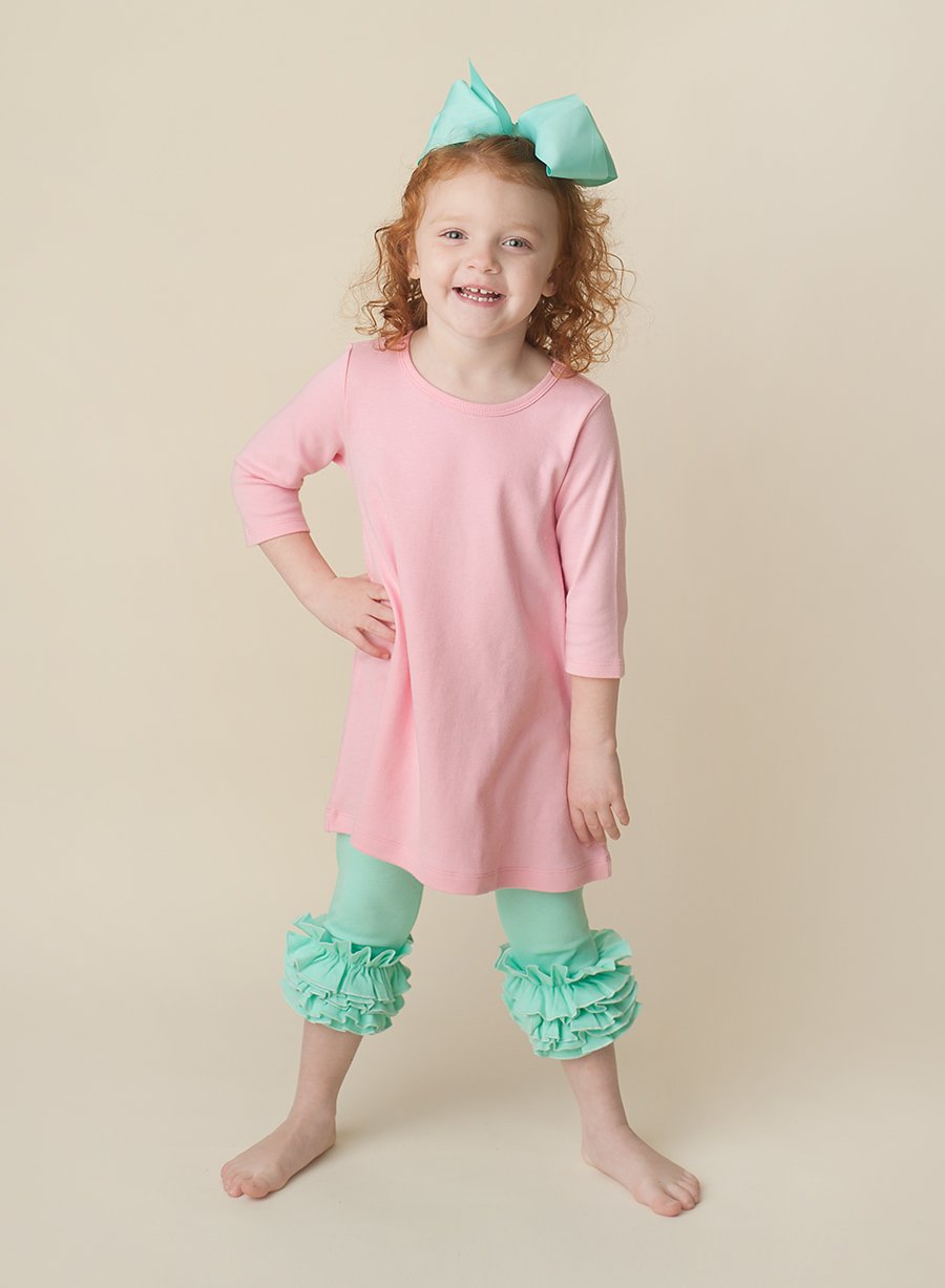 Girl's Straight Sleeve Tunic – Cotton Blank │ 8 Colors │ Embroidery & Boutique │ 12M–12